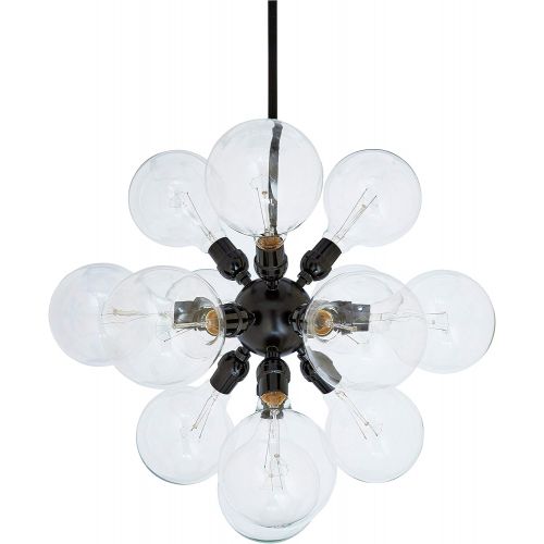  Rivet Satellite 15-Bulb Chandelier, 44.75H, With Bulbs, Black