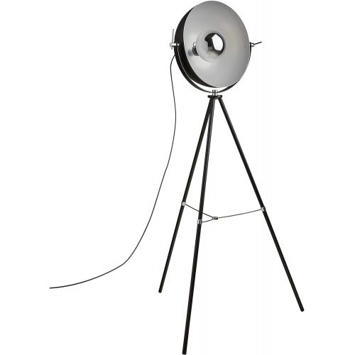  Rivet Boulevard Industrial Studio Tripod Floor Lamp With LED Bulb, 60.5H, Black