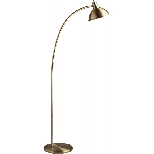  Rivet Minimalist Modern Floor Lamp, 58.5H, With Bulb, Brass