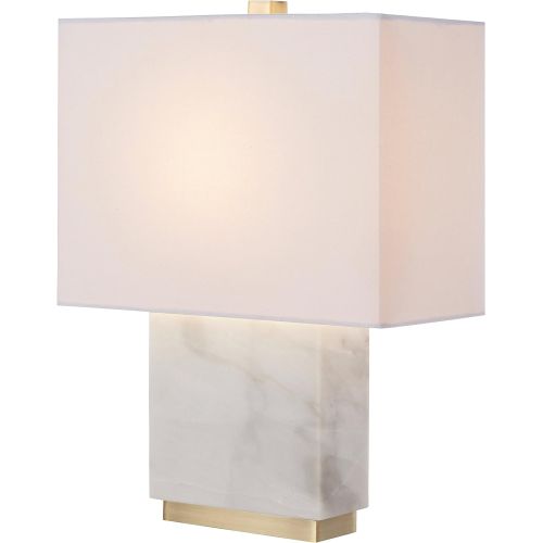  Rivet Mid-Century Marble and Brass Table Lamp, with Bulb, 17 x 6.5 x 13.5