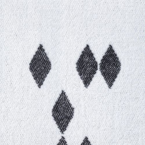  Rivet Colorful Geometric Diamond Jacquard Reversible Throw Blanket, 50x60, BlackWhite