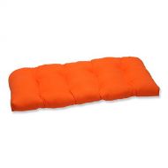 Rivet Pillow Perfect Outdoor Sundeck Wicker Loveseat Cushion, Orange