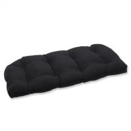 Rivet Pillow Perfect Indoor/Outdoor Wicker Loveseat Cushion with Sunbrella Canvas Black Fabric, 44 in. L X 19 in. W X 5 in. D