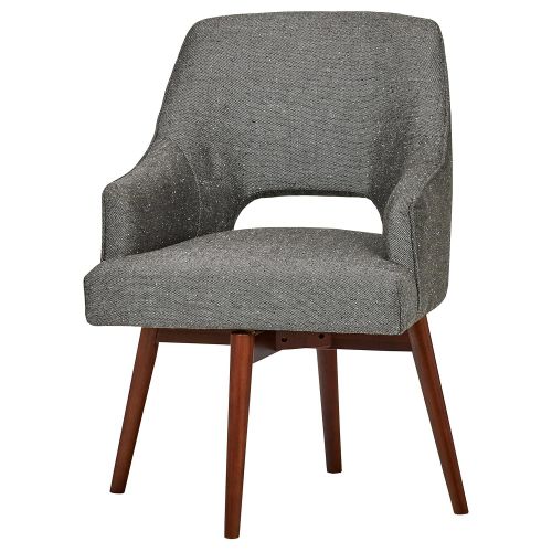  Rivet Mid-Century Open Back Swivel Chair, 24W, Marble