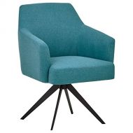 Rivet Mid-Century Swope Curved Arm Swivel Office Chair, 26W, Aqua