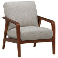 Rivet Huxley Mid-Century Accent Chair, Light Grey