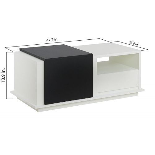  Rivet ioHOMES Modern Brooks Coffee Table, White and Walnut