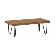 Rivet Hairpin Wood and Metal Coffee Table, Walnut and Black