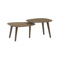 Rivet Allyson Mid-Century Two-Shelf Adjustable Coffee Table, Walnut