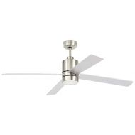 Rivet Modern Cylindrical Ceiling Fan with Bulb, 14H, Brushed Nickel