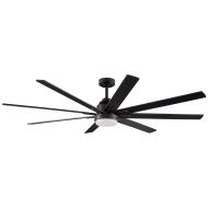 Rivet Modern DC Motor 18W LED Ceiling Fan with Bulb, 72W, Black, Remote Control