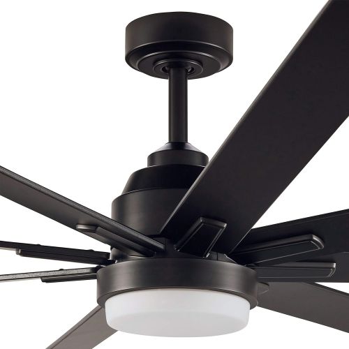  Rivet Modern DC Motor 18W LED Ceiling Fan with Bulb, 72W, Black, Remote Control