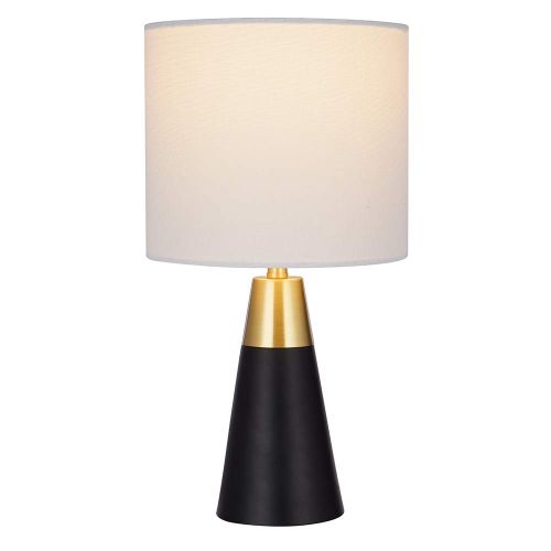  Rivet Mid-Century Modern Table Lamp with Bulb, 13.63H, Black and Gold