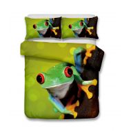 Rivet helengili 3D Digital Printing Bedding Set Frog Polypedatid Rosnicka Bedding Bedclothes Duvet Cover Sets Bedlinen 100 Percent Microfiber Present,Full