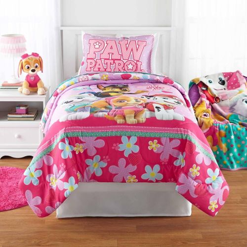  Rivet Super Sweet, Soft and Adorable Paw Patrol Girl Best Pup Pals Bed in Bag Bedding Set,Pink, TWIN