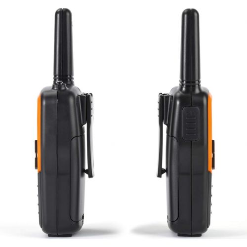  [아마존베스트]Rivins RV-7 Walkie Talkies for Adults Long Range 4 Pack 2-Way Radios Up to 5 Miles Range in Open Field 22 Channel FRS/GMRS Walkie Talkies UHF Handheld Walky Talky (Black/Orange)