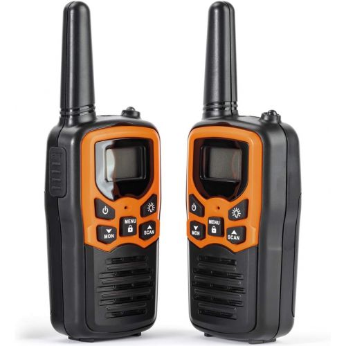  [아마존베스트]Rivins RV-7 Walkie Talkies for Adults Long Range 4 Pack 2-Way Radios Up to 5 Miles Range in Open Field 22 Channel FRS/GMRS Walkie Talkies UHF Handheld Walky Talky (Black/Orange)