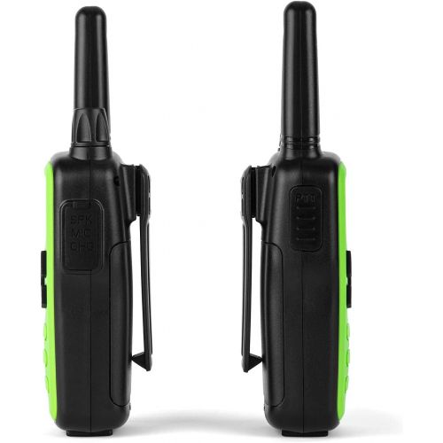  Rivins Walkie Talkies for Adults 4 Pack Long Range in Open Fields 22 Channel FRS Radio VOX Scan LCD Display with LED Flashlight Ideal for Biking Hiking Camping (Green)