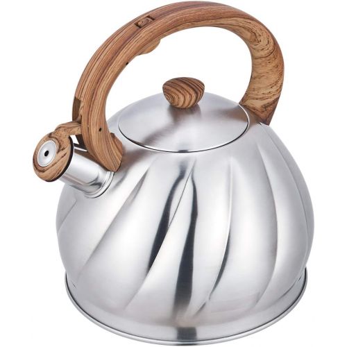  [아마존베스트]Riwendell Tea Kettle 2.1 Quart Whistling Stainless Steel Stove Top Teapot (GS-04044AHY-2.0 L)