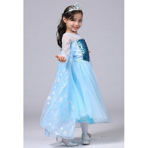  Rizoo Little Girls Logn Sleeve Sequined Tulle Maxi Dresses Fairy Princess Costumes Birthday Party Dress