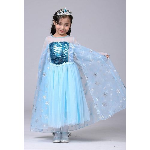  Rizoo Little Girls Logn Sleeve Sequined Tulle Maxi Dresses Fairy Princess Costumes Birthday Party Dress