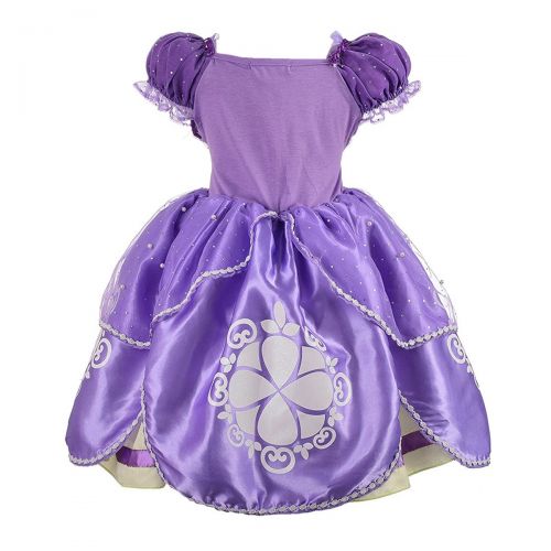  Rizoo Little Girls Cute Short Sleeve Summer Dresses Glittery Princess Sofia Costumes Cosplay Birthday Party Dress up