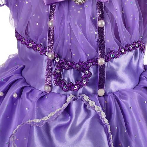  Rizoo Little Girls Cute Short Sleeve Summer Dresses Glittery Princess Sofia Costumes Cosplay Birthday Party Dress up