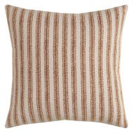 Rizzy Home Ticking Stripe Cotton with Zipper Closer Decorative Throw Pillow, 20 x 20