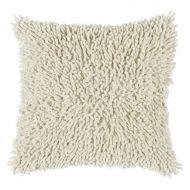 Rizzy Home Cotton Shag Solid Cotton Decorative Throw Pillow, 18 x 18
