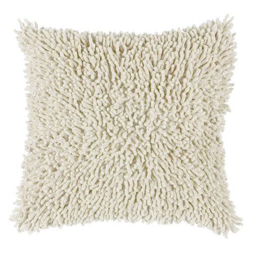  Rizzy Home Cotton Shag Solid Cotton Decorative Throw Pillow, 18 x 18