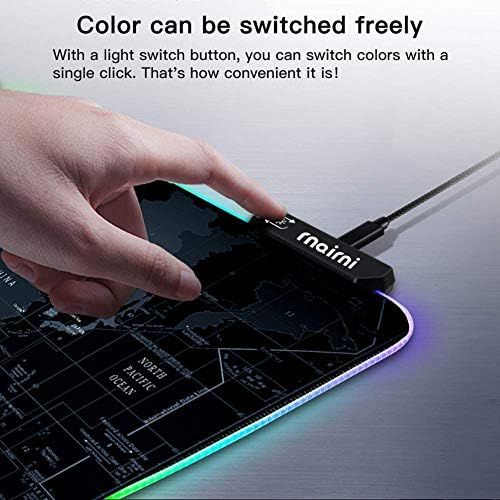  rnairni Extended RGB Gaming Mouse Pad, Extra Large Gaming Mouse Mat for Gamer, Waterproof Office Desktop Mat with 10 Lighting Mode, for PC Computer RGB Keyboard Mouse - 31.5 x 15in