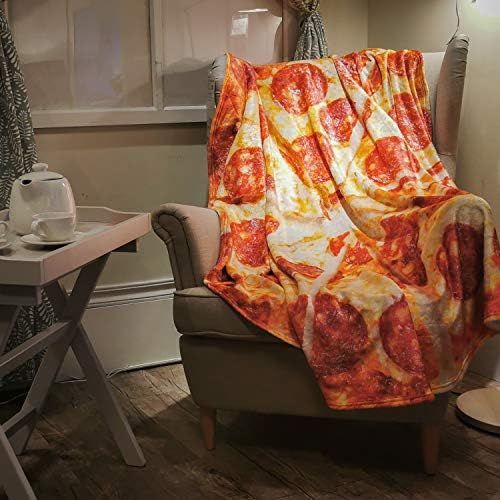  [아마존베스트]rnairni Pizza Flannel Blanket - 5 ft. Sofa Soft Throw Blankets, Funny Food Blanket, Large Beach Towel, Perfect for Camping, Home Bed Sleeping Blanket for Kids Child Dog - 60x 60 (B