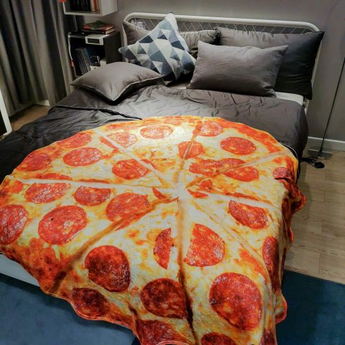  [아마존베스트]rnairni Pizza Flannel Blanket - 5 ft. Sofa Soft Throw Blankets, Funny Food Blanket, Large Beach Towel, Perfect for Camping, Home Bed Sleeping Blanket for Kids Child Dog - 60x 60 (B