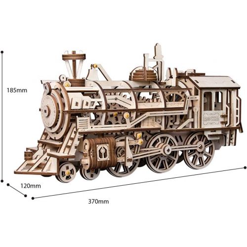  [아마존 핫딜] [아마존핫딜]RoWood Mechanical Gear 3D Wooden Puzzle Craft Toy, Gift for Adults Men Women, Age 14+, Train Engine DIY Model Building Kits - Locomotive