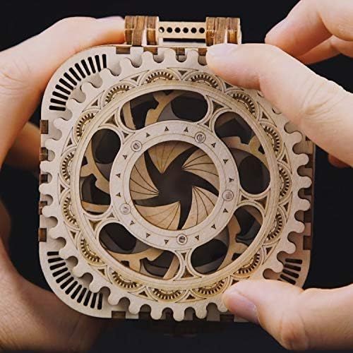  [아마존베스트]RoWood Mechanical Gear Treasure Box - 3D Wooden Puzzle Craft Toy, Brain Teaser DIY Model Building Kits, Gift for Adults & Teens, Age 14+