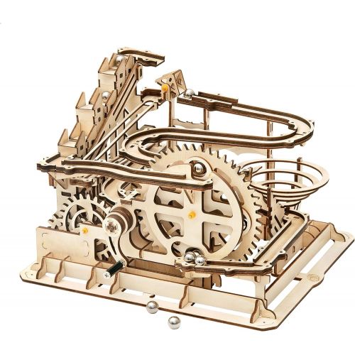  Rowood 3D Wooden Marble Run Puzzle Craft Toy, Gift for Adults & Teen Boys Girls, Age 14+, DIY Model Building Kits - Waterwheel Coaster