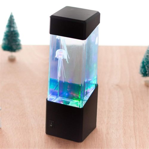  Road&Cool Light Lamp Colorful Led Jellyfish Night Light Home Decoration Volcanic Mood Table Lamp Baby Bedroom Bedside (7×7×23cm)