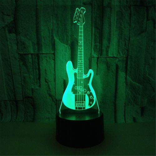  Road&Cool Light Lamp Violin 3D Drum 7 Colors Guitar Led Bass Gift Trumpet Desk Table Lamp Cello French Horn Musical Instrument Night Light Decoration (22×15×5cm)