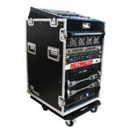 Road Ready RR12M16UC 12U Slant Rack, 16U Vertical Rack with Casters