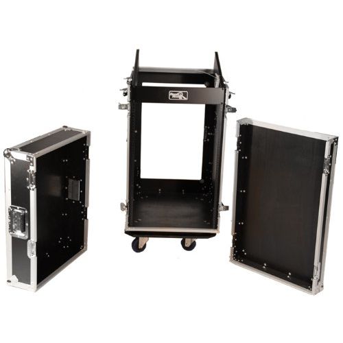  Road Ready RR12M16UC 12U Slant Rack, 16U Vertical Rack with Casters