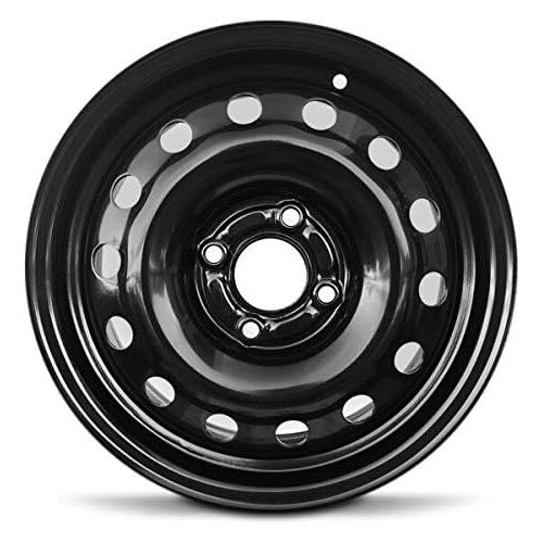  Road Ready Wheels Road Ready Car Wheel For 2011-2019 Ford Fiesta 2009-2011 Ford Focus 15 Inch 4 Lug Black Steel Rim Fits R15 Tire - Exact OEM Replacement - Full-Size Spare