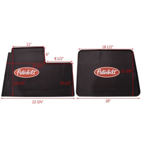  Roadmaster Peterbilt Motors Logo Rubber Semi Truck Front Set Floor Mats 2005 & Newer