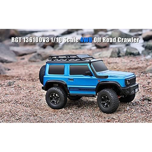  Roadwi RGT RC Crawler 1:10 4wd Crawler Off Road Rock Cruiser RC-4 136100V3 4x4 Waterproof Hobby RC Car Toy for Adults (Blue)