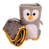 Roamwild Kids Travel Pillow and Travel Blanket set - Tux Armrest Buddy Transforms Any Armrest Into a Comfy Childs Pillow