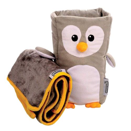  Roamwild Kids Travel Pillow and Travel Blanket set - Tux Armrest Buddy Transforms Any Armrest Into a Comfy Childs Pillow