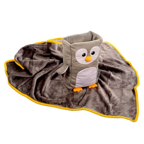  Roamwild Kids Travel Pillow and Travel Blanket set - Tux Armrest Buddy Transforms Any Armrest Into a Comfy Childs Pillow