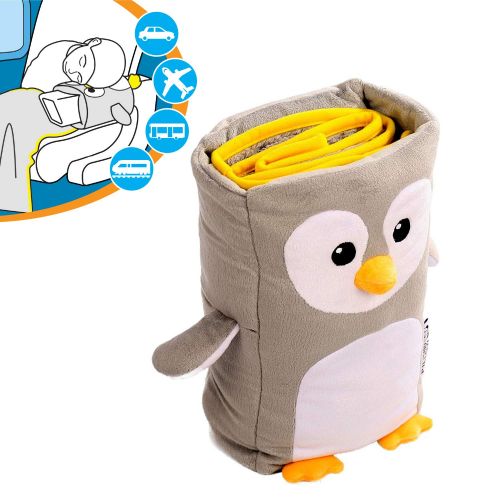  Roamwild Kids Travel Pillow and Travel Blanket set - Tux Armrest Buddy Transforms Any Armrest Into a Comfy Childs Pillow