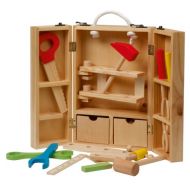 Roba Toolbox, Large with Fine Wooden Tool Master Workbench with Comprehensive Tool Kit Large Work Surface, Shelf and 3Drawers
