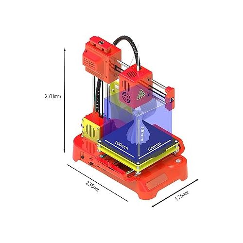  Mini 3D Printer, K7 Desktop Mini 3D Printer High-Precision Smart Printing Machine for Kids Ages 8, 10-12, 12-14 Teens Beginners Kids Student Educatio Free Filaments Print Size 100x100x100mm