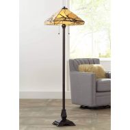 Budding Branch Mission Floor Lamp Bronze Handcrafted Tiffany Style Stained Glass for Living Room Reading Bedroom Office - Robert Louis Tiffany